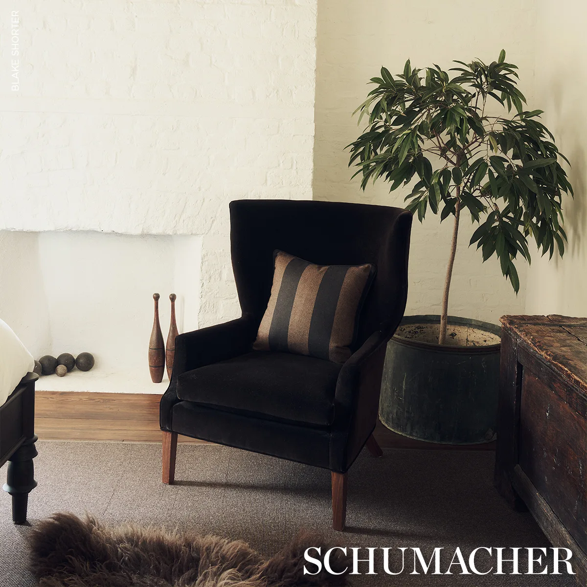 Hemlock Stripe Pillow - Java Schumacher Hemlock Stripe Pillow in Java