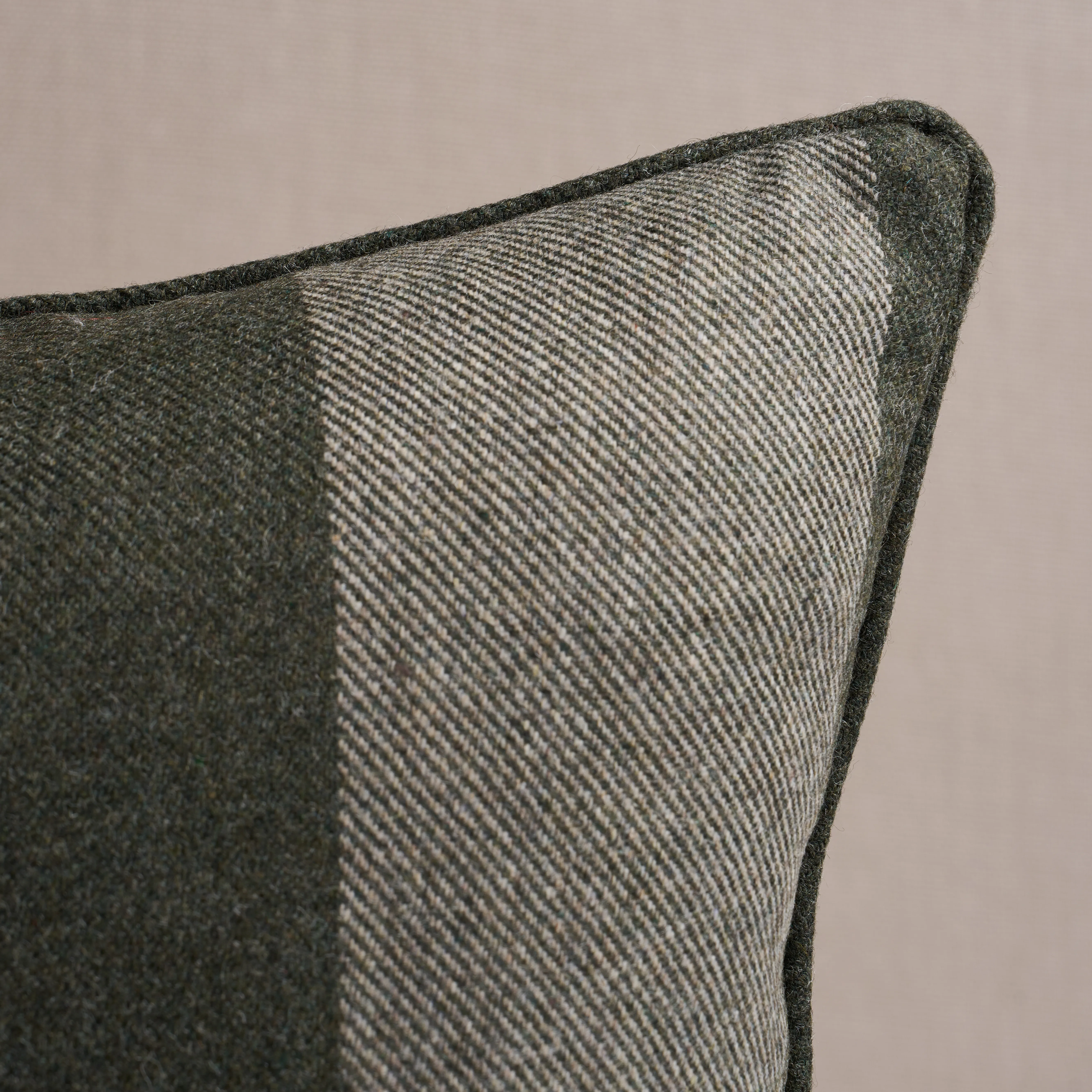Schumacher Hemlock Stripe Pillow in Sage