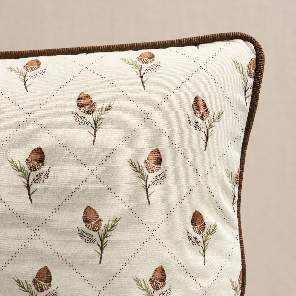 Schumacher Holden Hand Print Pillow in Cream (SO18267012)