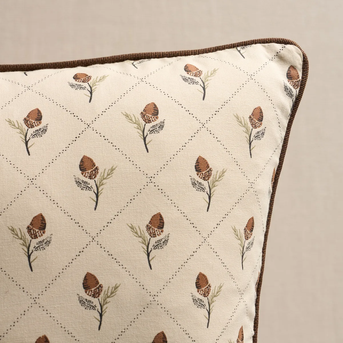 Schumacher Holden Hand Print Pillow in Flax (SO18267004)
