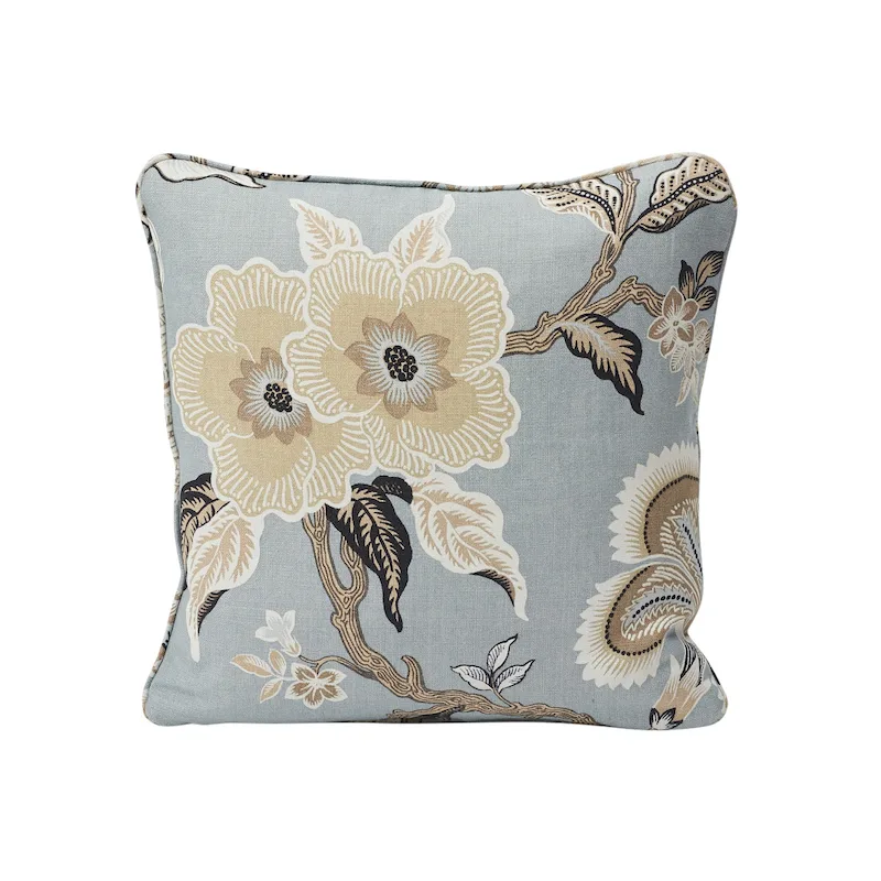 Schumacher Hothouse Flowers Pillow in Mineral (SO17403004)