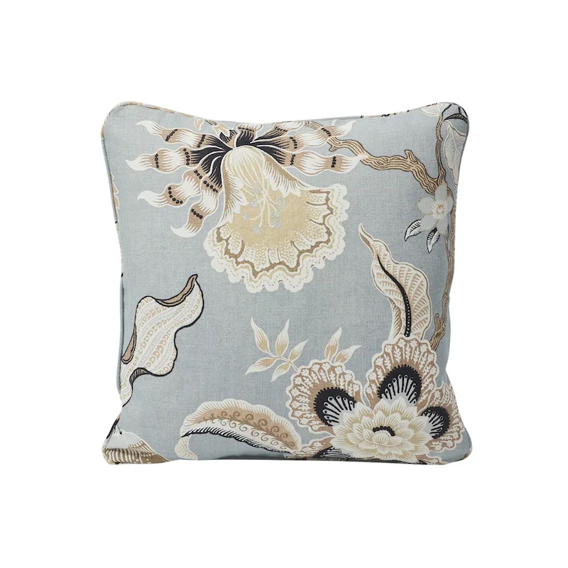 Schumacher Hothouse Flowers Pillow in Mineral (SO17403004)
