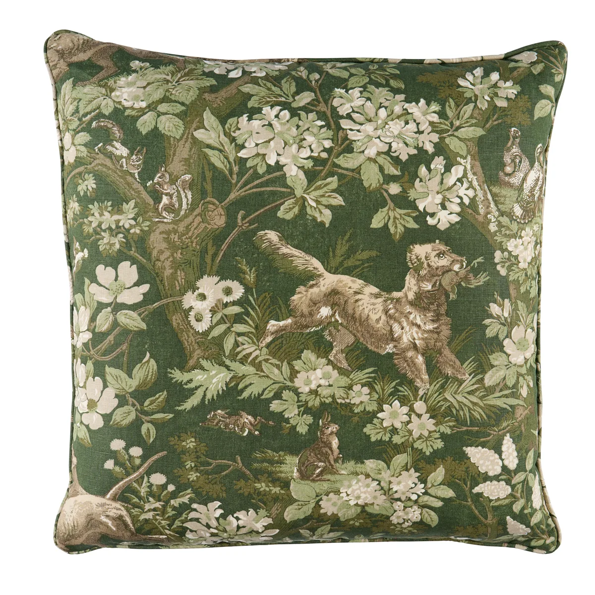 Schumacher Hound Meadow Pillow in Forest (SO18226105)