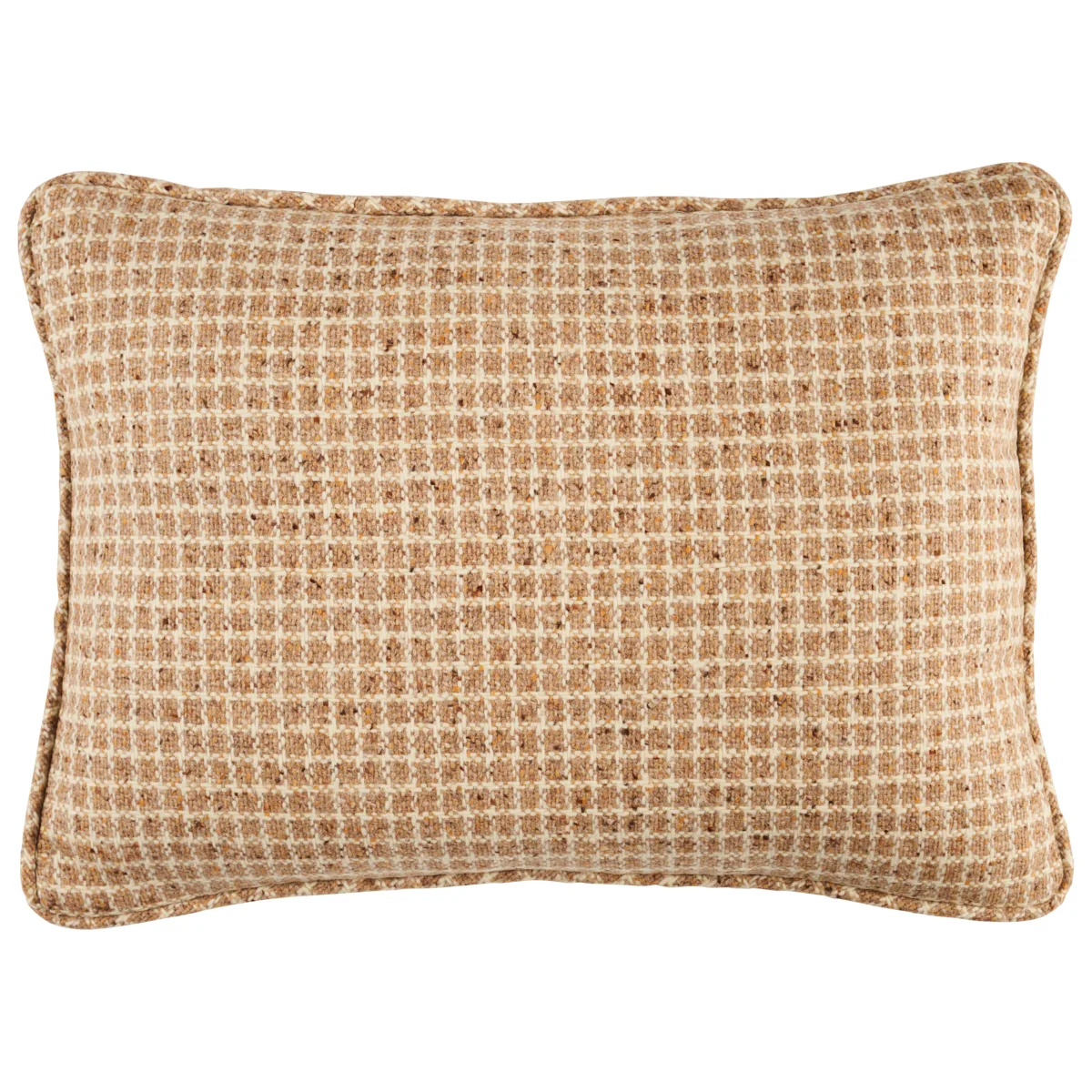 Schumacher Hudson Wool Check Pillow in Camel (SO8235112)