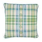 SO8473105 | Hutton Check Pillow - Leaf Schumacher Hutton Check Pillow in Leaf (SO8473105)