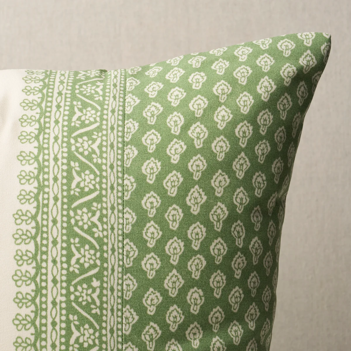 Schumacher Hyacinth I/O Pillow in Leaf Green