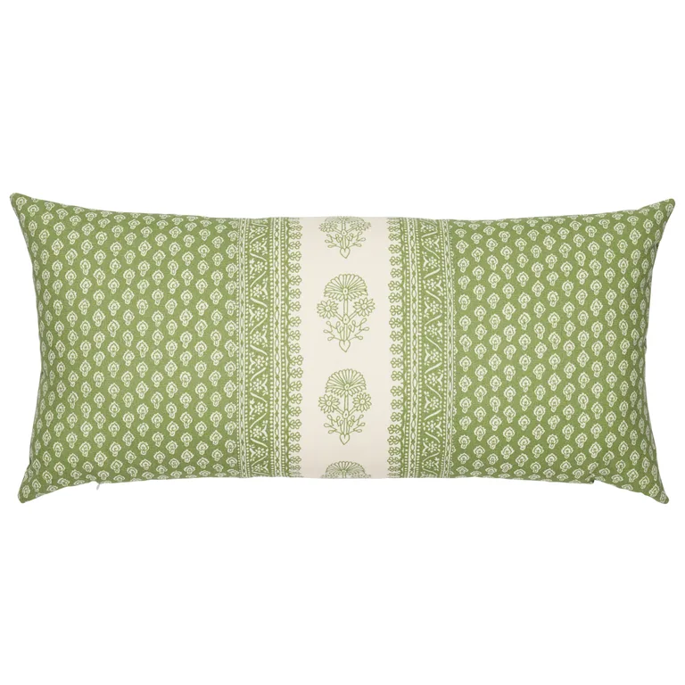 Schumacher Hyacinth I/O Pillow in Leaf Green