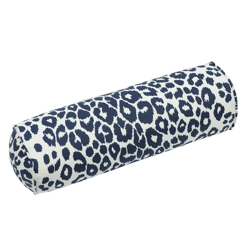Schumacher Iconic Leopard Bolster Pillow in Ink (SO17572016)