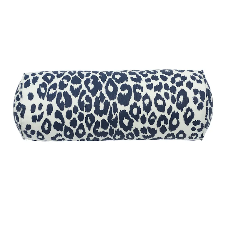 Schumacher Iconic Leopard Bolster Pillow in Ink (SO17572016)