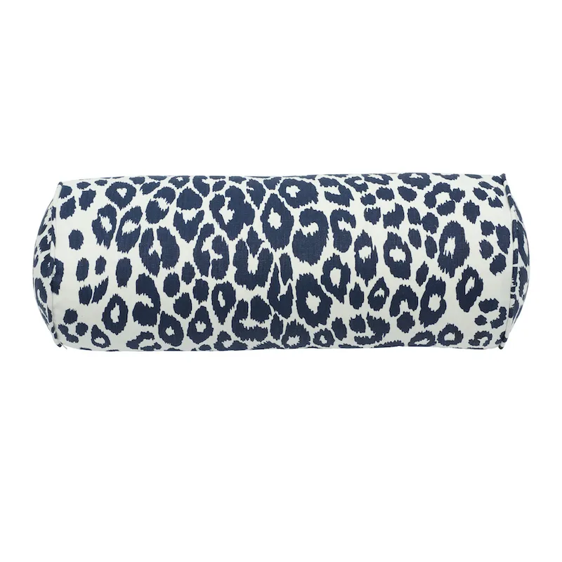 Schumacher Iconic Leopard Bolster Pillow in Ink (SO17572016)