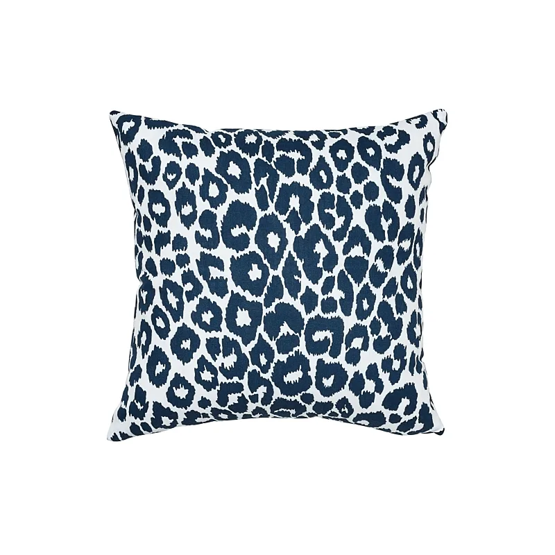 Schumacher Iconic Leopard I/O Pillow in Navy (SO17732304)