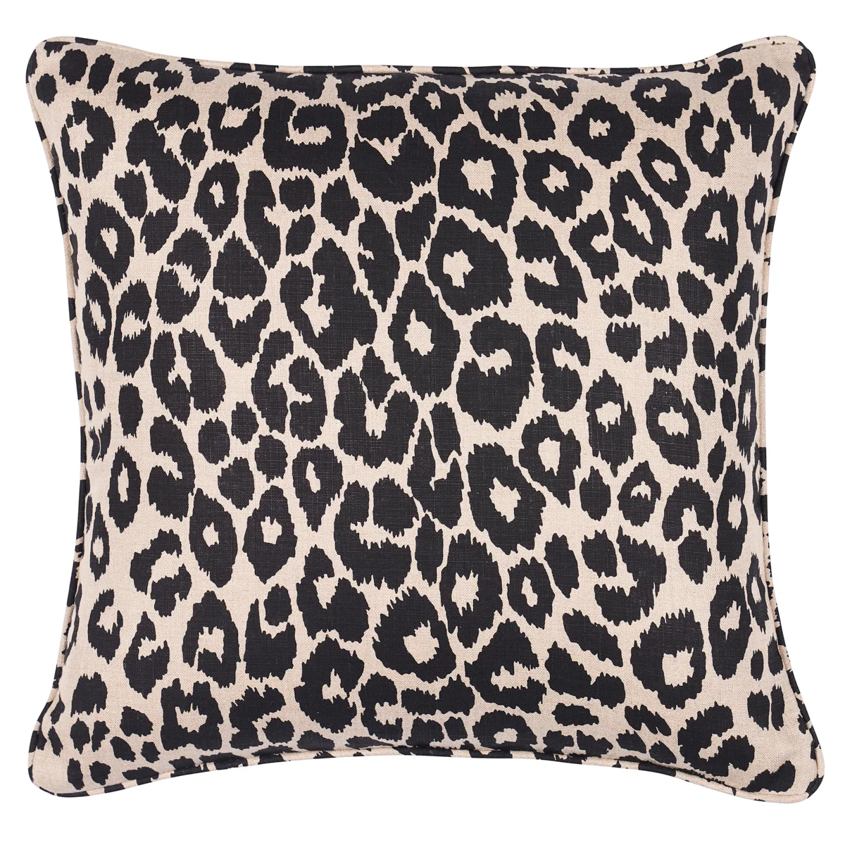 Schumacher Iconic Leopard Pillow in Ebony/Natural (SO17572504)