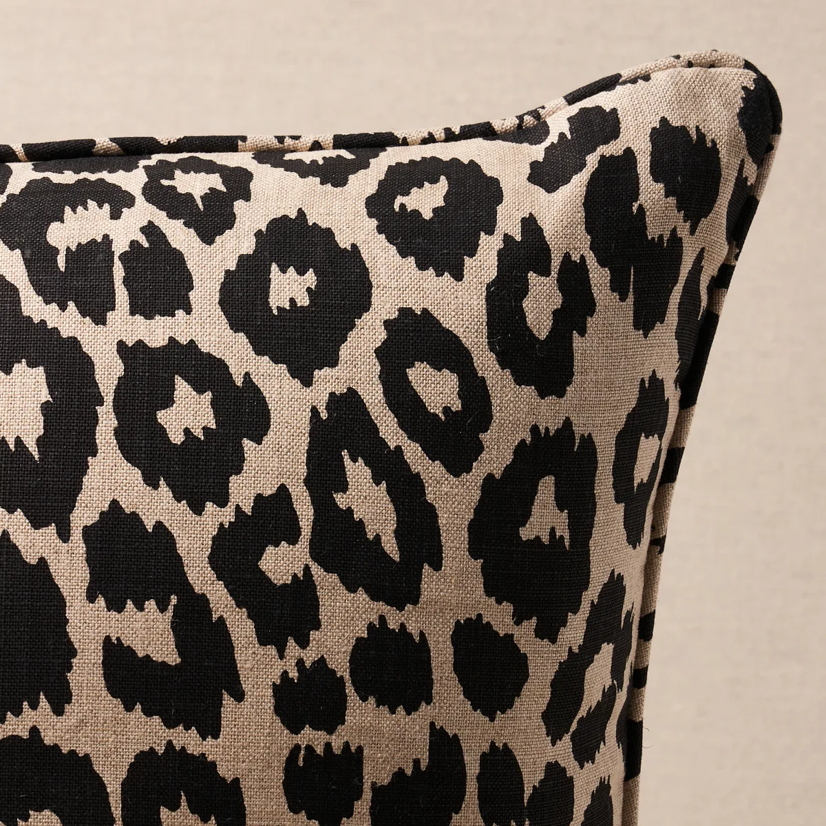 Schumacher Iconic Leopard Pillow in Ebony/Natural (SO17572505)