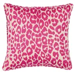 Schumacher Iconic Leopard Pillow in Fuschia/Natural