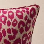 Schumacher Iconic Leopard Pillow in Fuschia/Natural