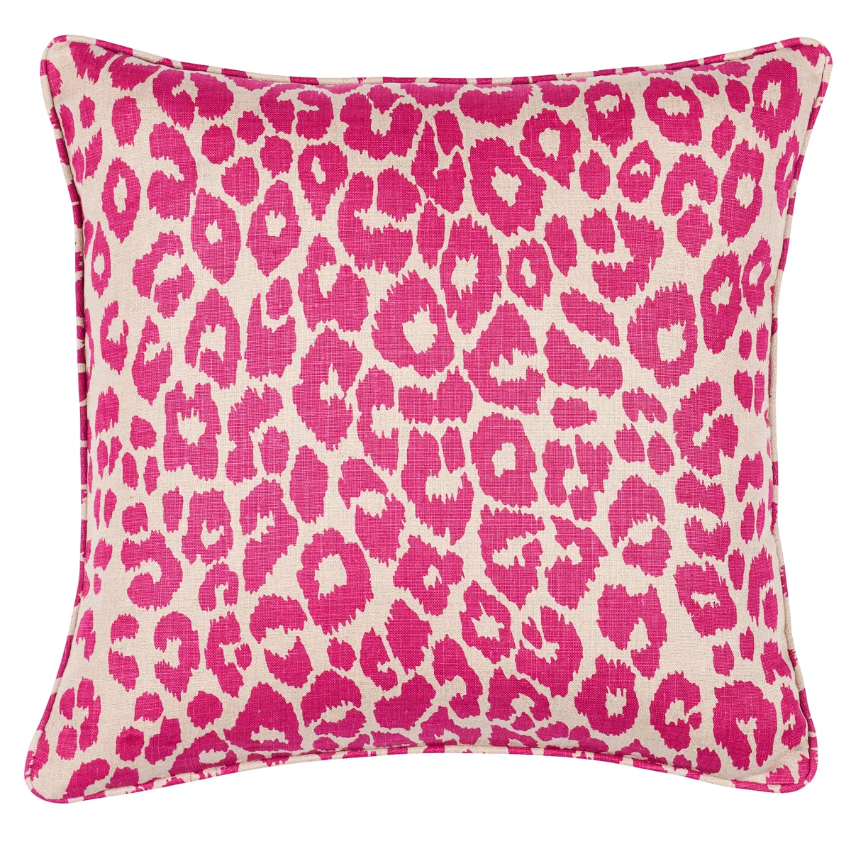 Schumacher Iconic Leopard Pillow in Fuschia/Natural (SO17572305)