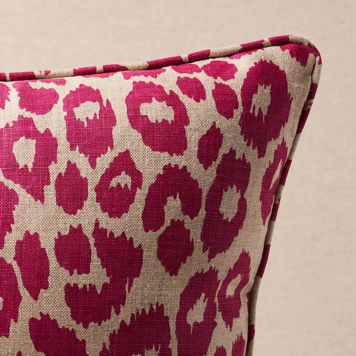 Schumacher Iconic Leopard Pillow in Fuschia/Natural (SO17572306)