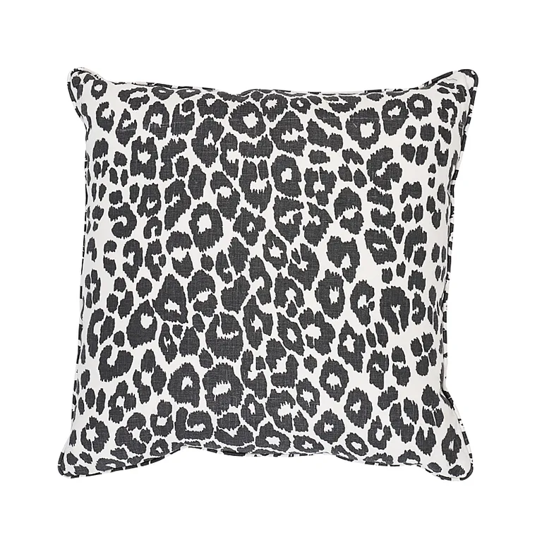 Schumacher Iconic Leopard Pillow in Graphite