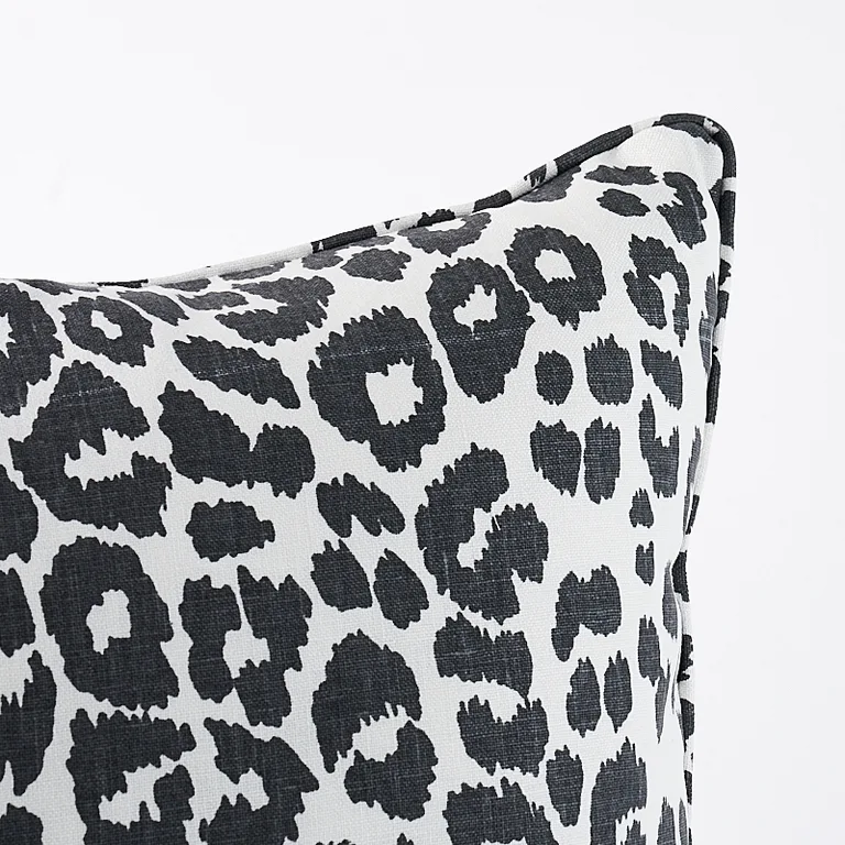 Schumacher Iconic Leopard Pillow in Graphite