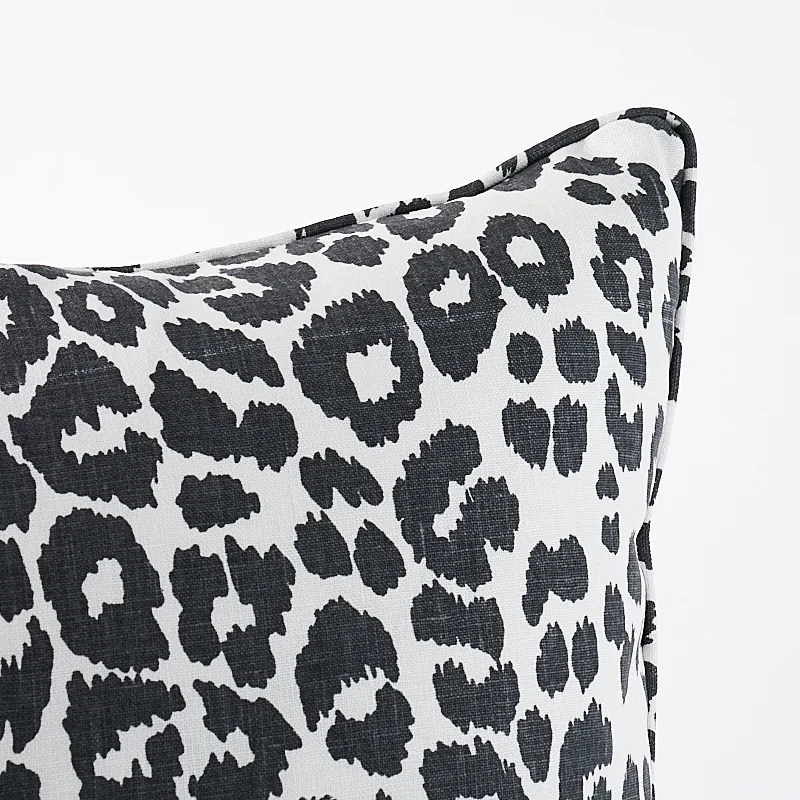 Schumacher Iconic Leopard Pillow in Graphite (SO17572204)