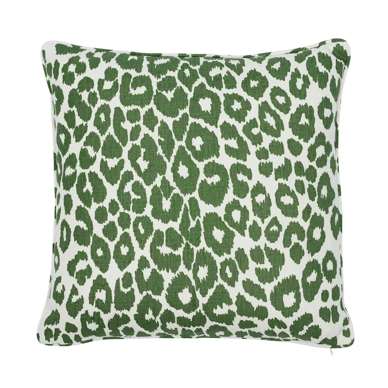 Schumacher Iconic Leopard Pillow in Green (SO17645204)