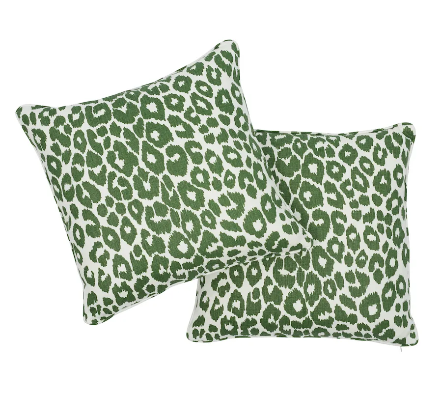 Schumacher Iconic Leopard Pillow in Green (SO17645205)