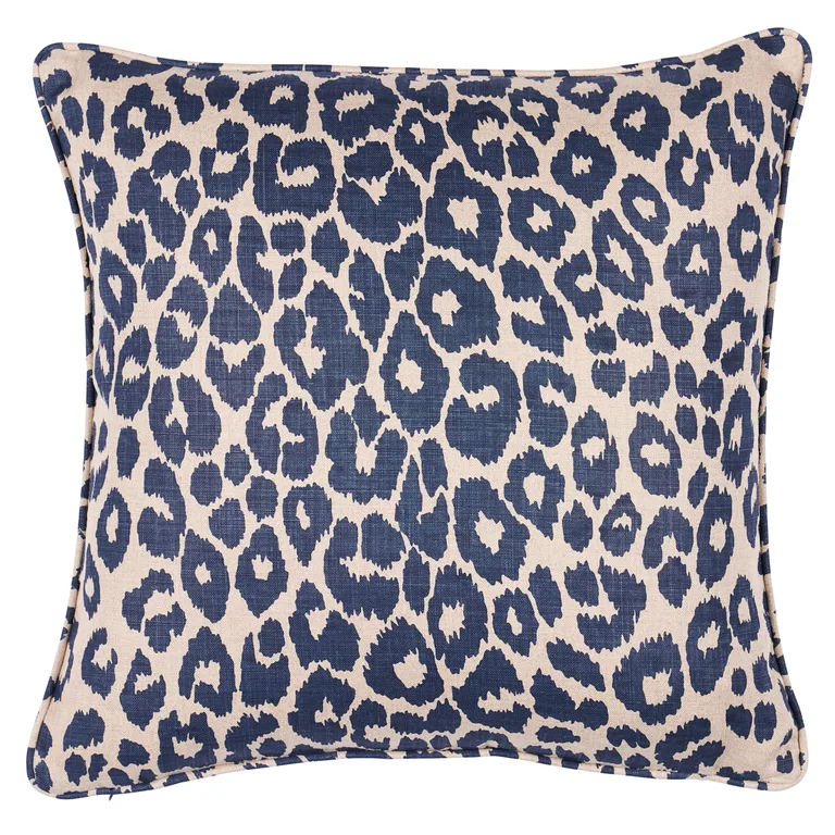 Schumacher Iconic Leopard Pillow in Ink/Natural
