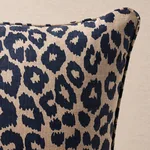 Schumacher Iconic Leopard Pillow in Ink/Natural