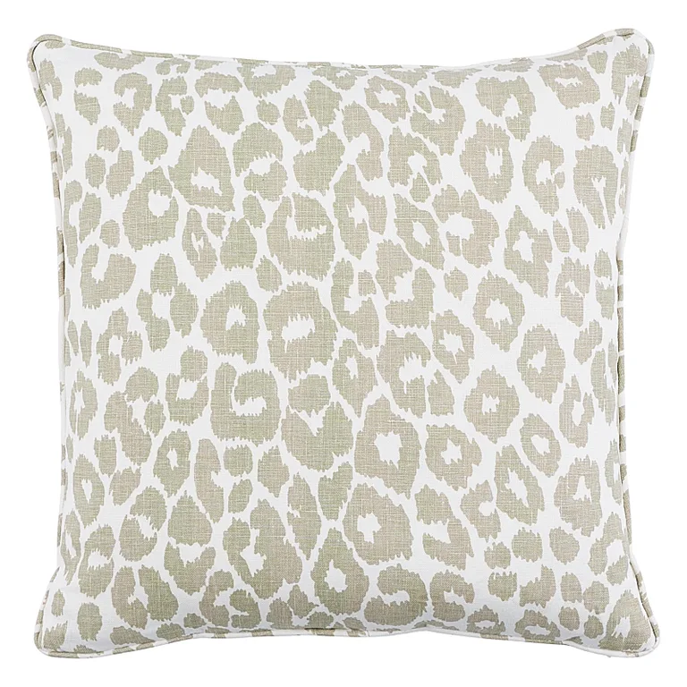Schumacher Iconic Leopard Pillow in Linen