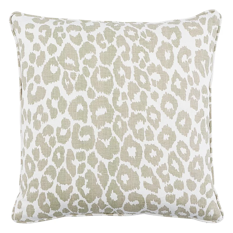Schumacher Iconic Leopard Pillow in Linen (SO17572105)