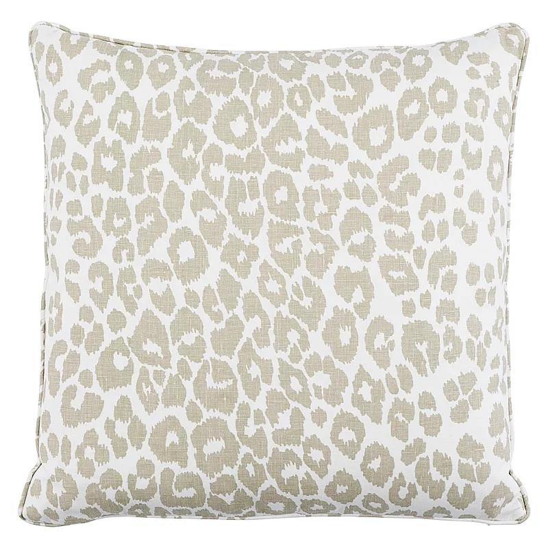 Schumacher Iconic Leopard Pillow in Linen (SO17572106)