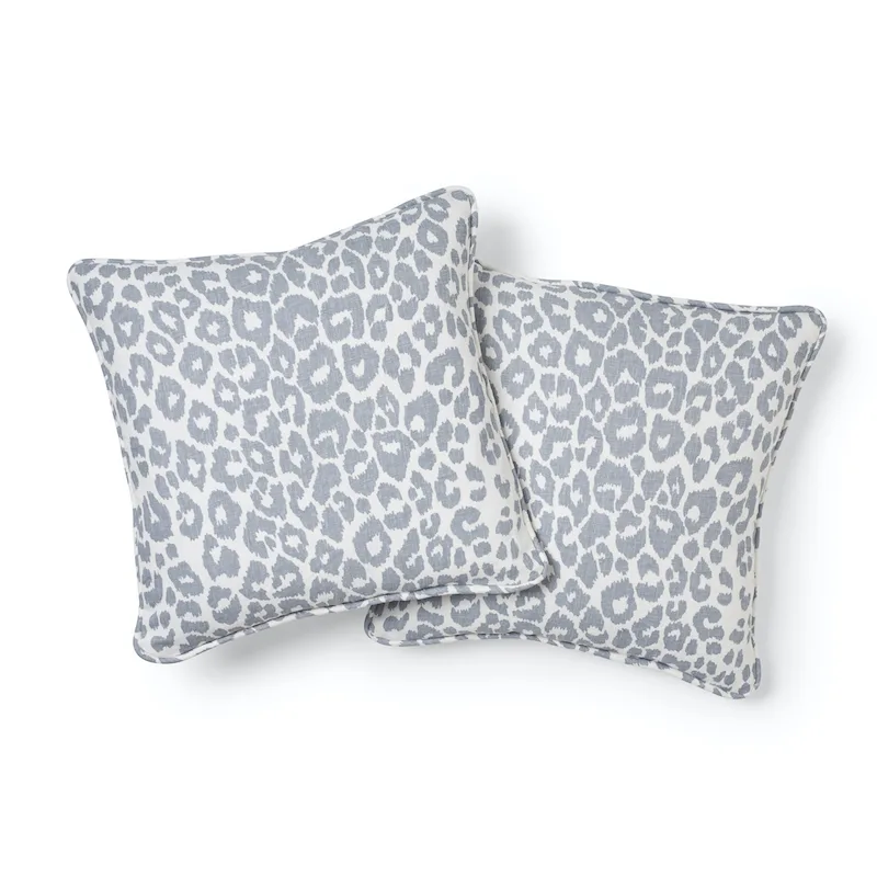 Schumacher Iconic Leopard Pillow in Sky (SO17645305)