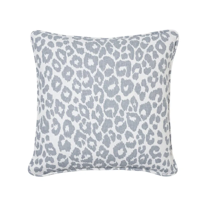 Schumacher Iconic Leopard Pillow in Sky (SO17645306)