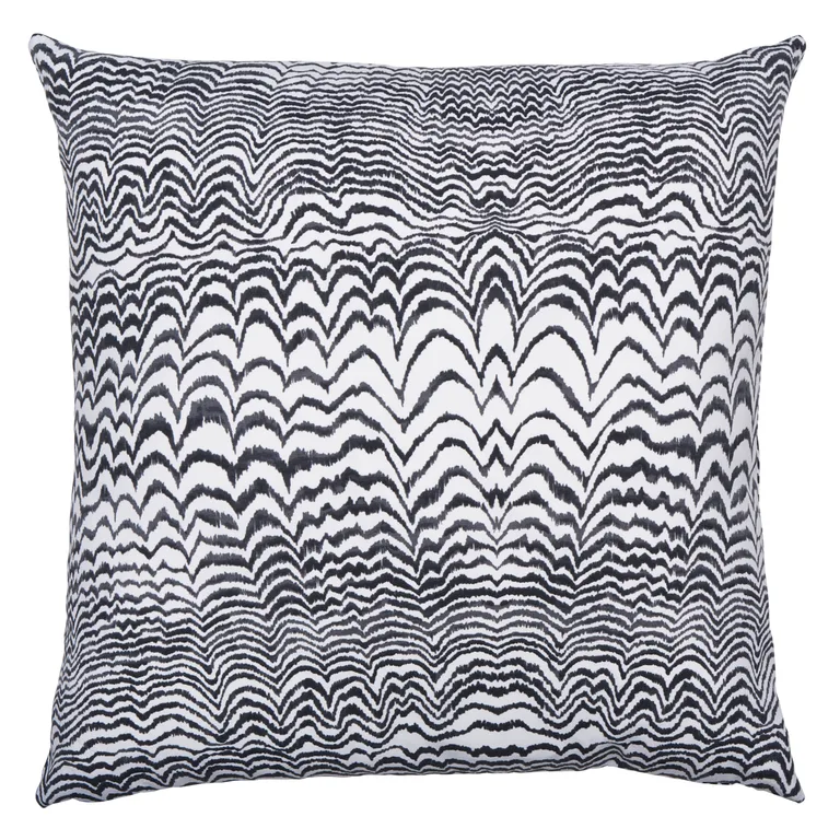 Schumacher Ink Wave Print I/O Pillow in Black (SO18105206)