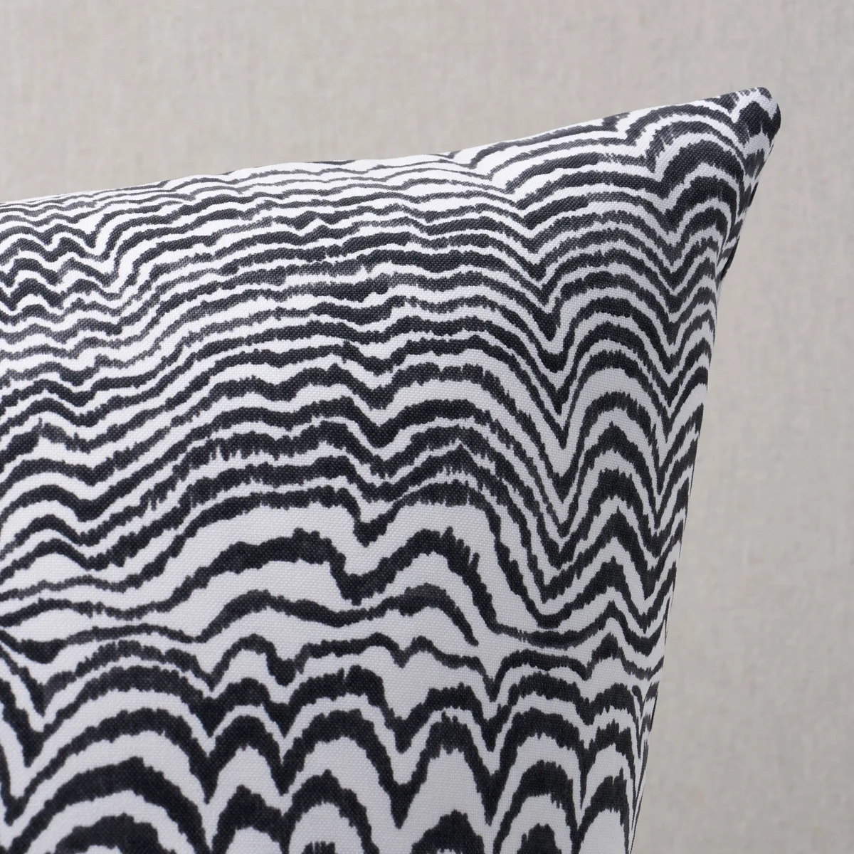 Schumacher Ink Wave Print I/O Pillow in Black (SO18105206)