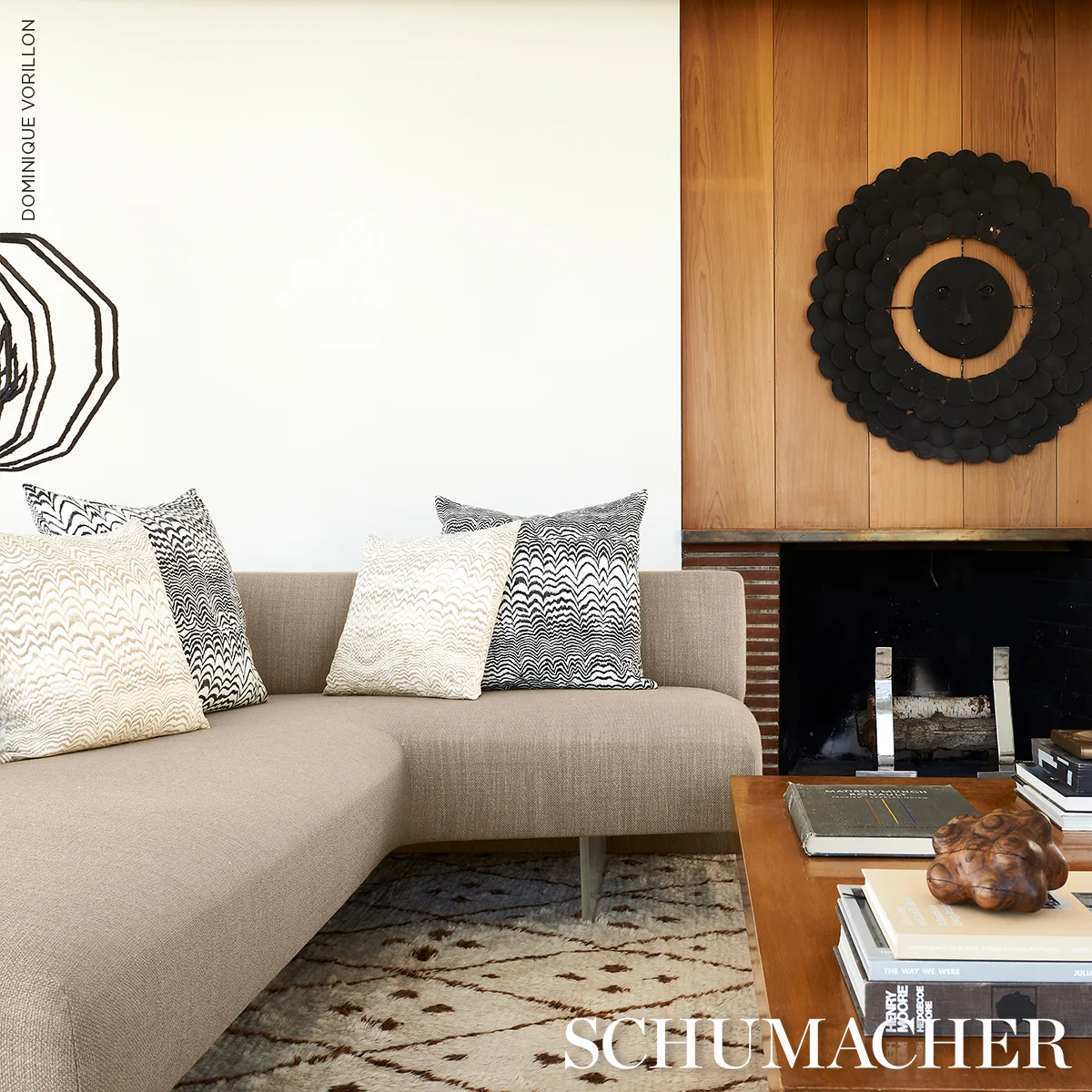 SO18105206 | Ink Wave Print I/O Pillow - Black Schumacher Ink Wave Print I/O Pillow in Black (SO18105206)