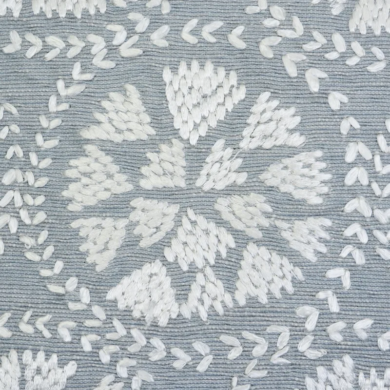 Schumacher Isla Hand Embroidery Pillow in Sky (SO7749003)