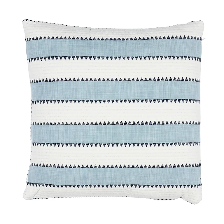 Schumacher Isolde Stripe Pillow in Sky