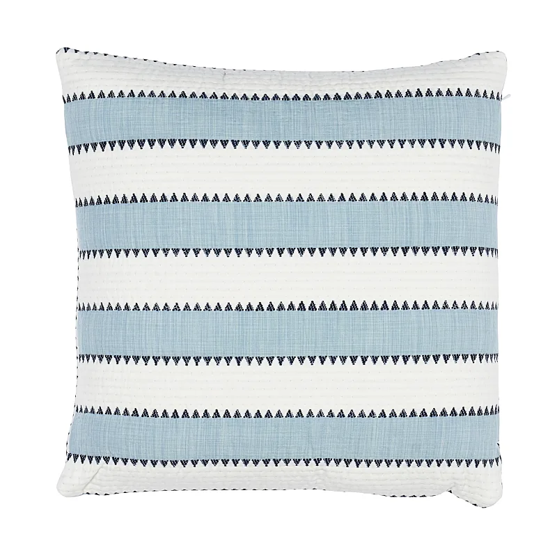 Schumacher Isolde Stripe Pillow in Sky