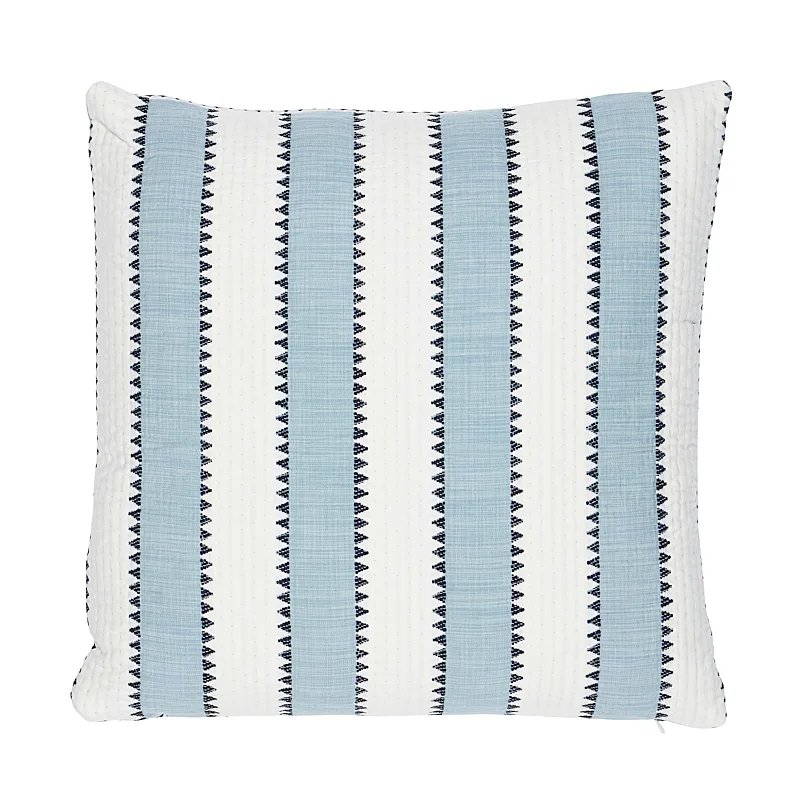 Schumacher Isolde Stripe Pillow in Sky