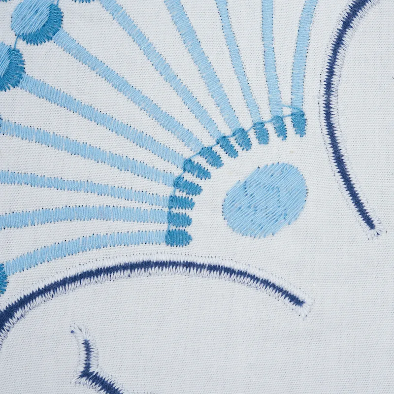Schumacher Jackie Applique Pillow in Blue (SO7730105)