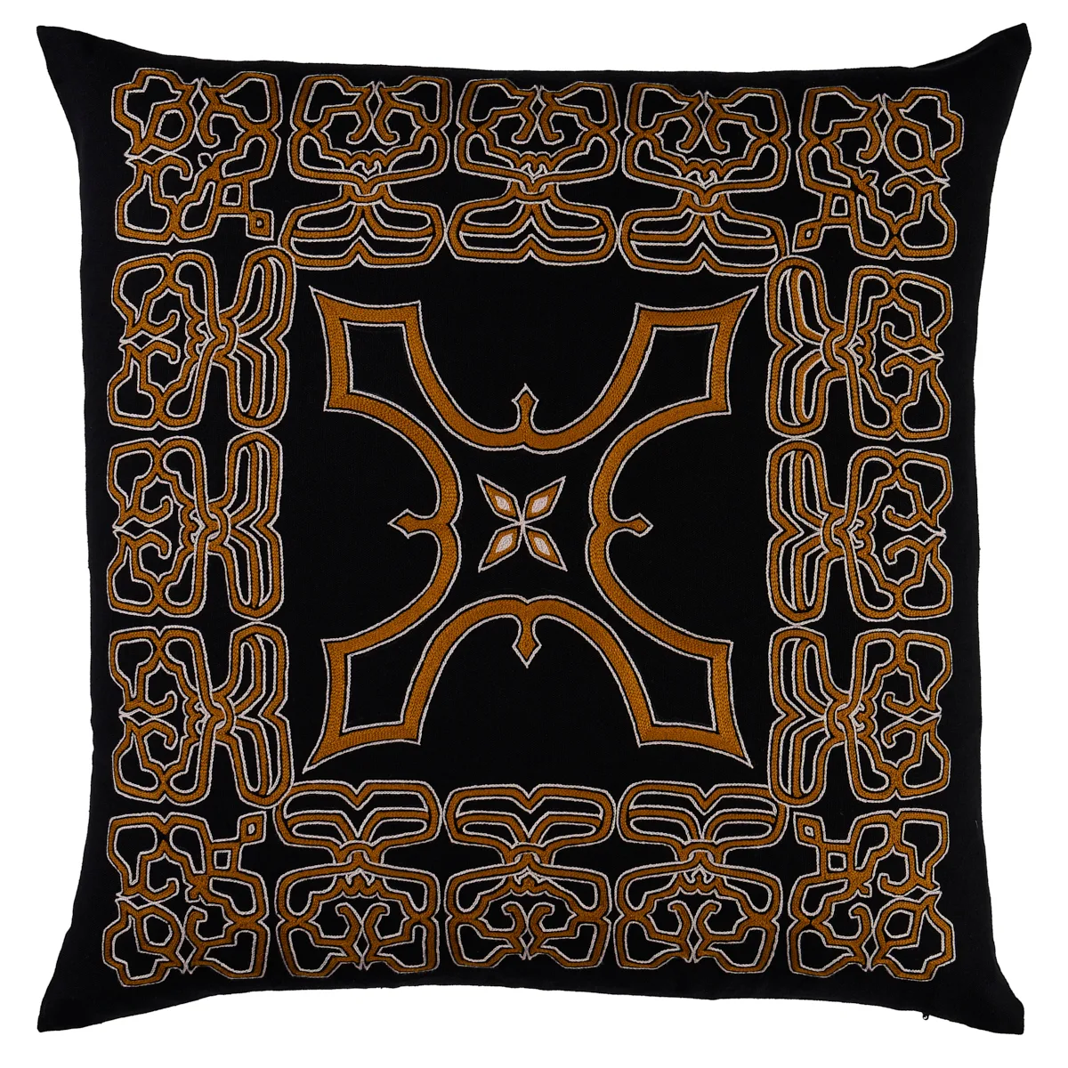 Schumacher Jafri Pillow in Black & Beige (SO0001405)