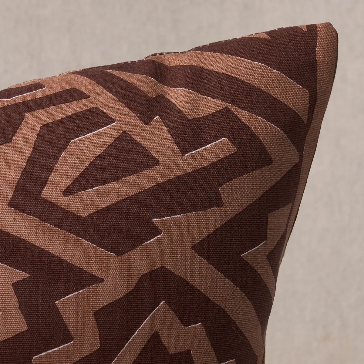 Schumacher Jagged Maze Pillow in Brown (SO18032118)