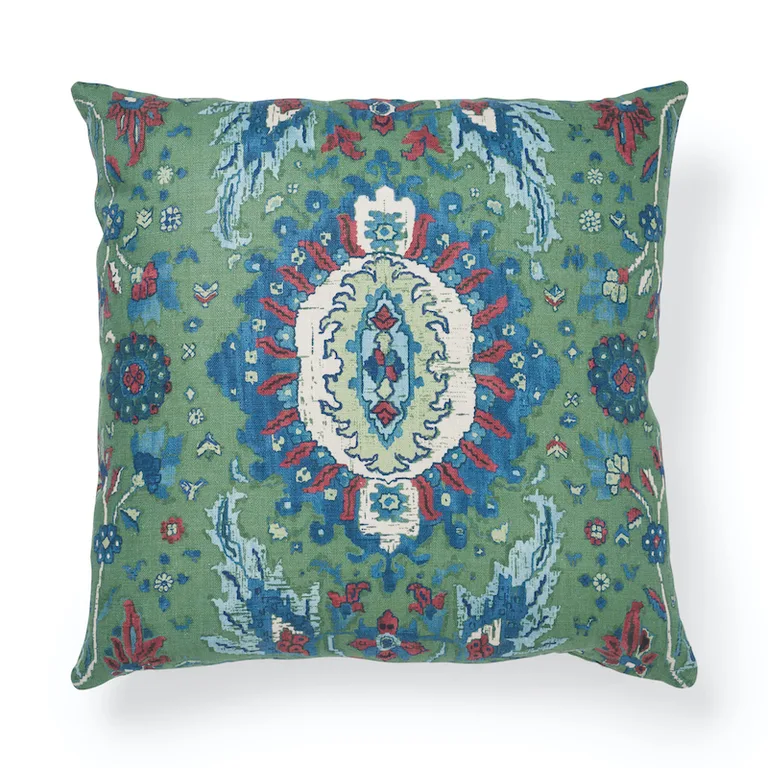 Schumacher Jahanara Carpet Pillow in Jade (SO17279305)