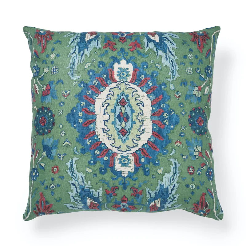 Schumacher Jahanara Carpet Pillow in Jade (SO17279305)
