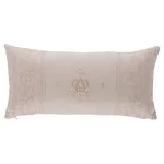 SO6580018 | Jaipur Linen Embroidery Pillow - Flax Schumacher Jaipur Linen Embroidery Pillow in Flax (SO6580018)
