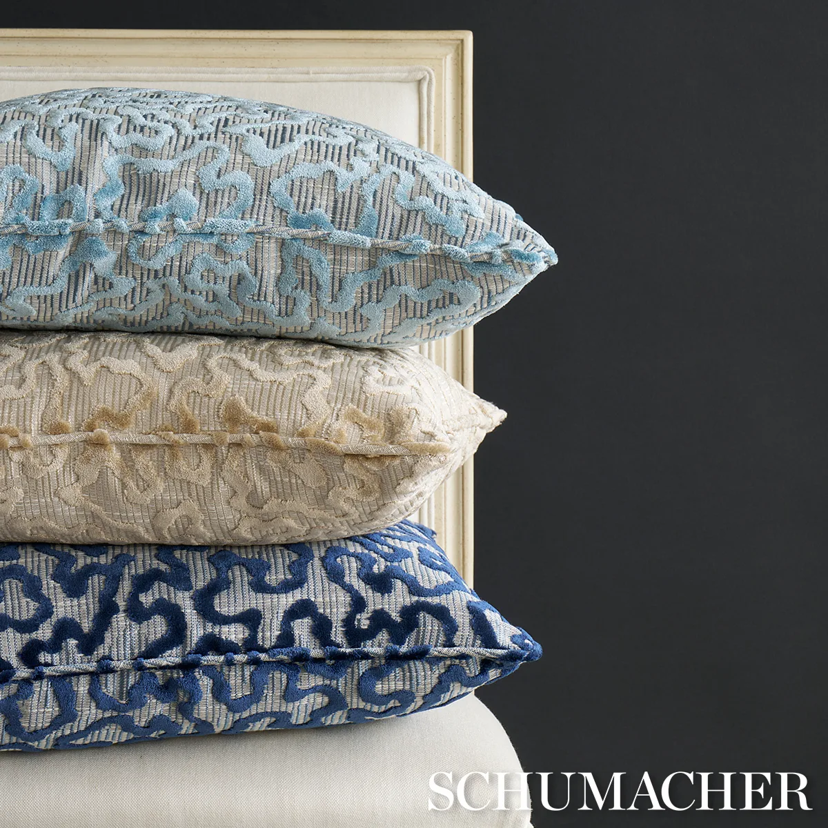 Janis Velvet Pillow - Champagne Schumacher Janis Velvet Pillow in Champagne