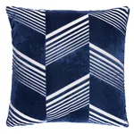 Jessie Cut Velvet Pillow - Navy on White Schumacher Jessie Cut Velvet Pillow in Navy on White