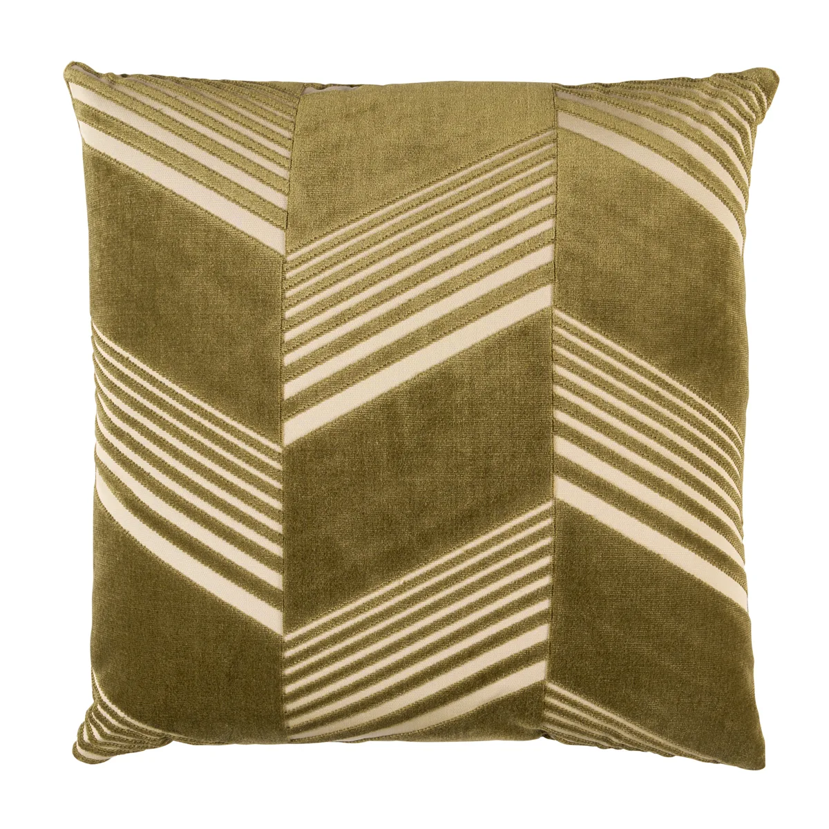 Schumacher Jessie Cut Velvet Pillow in Olive