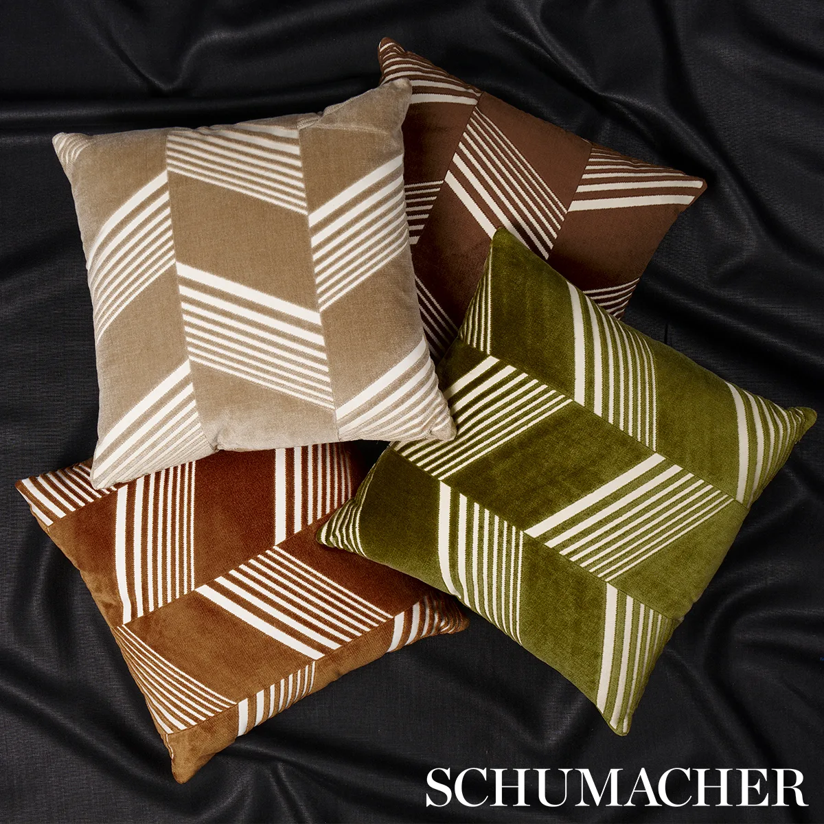 Jessie Cut Velvet Pillow - Olive Schumacher Jessie Cut Velvet Pillow in Olive